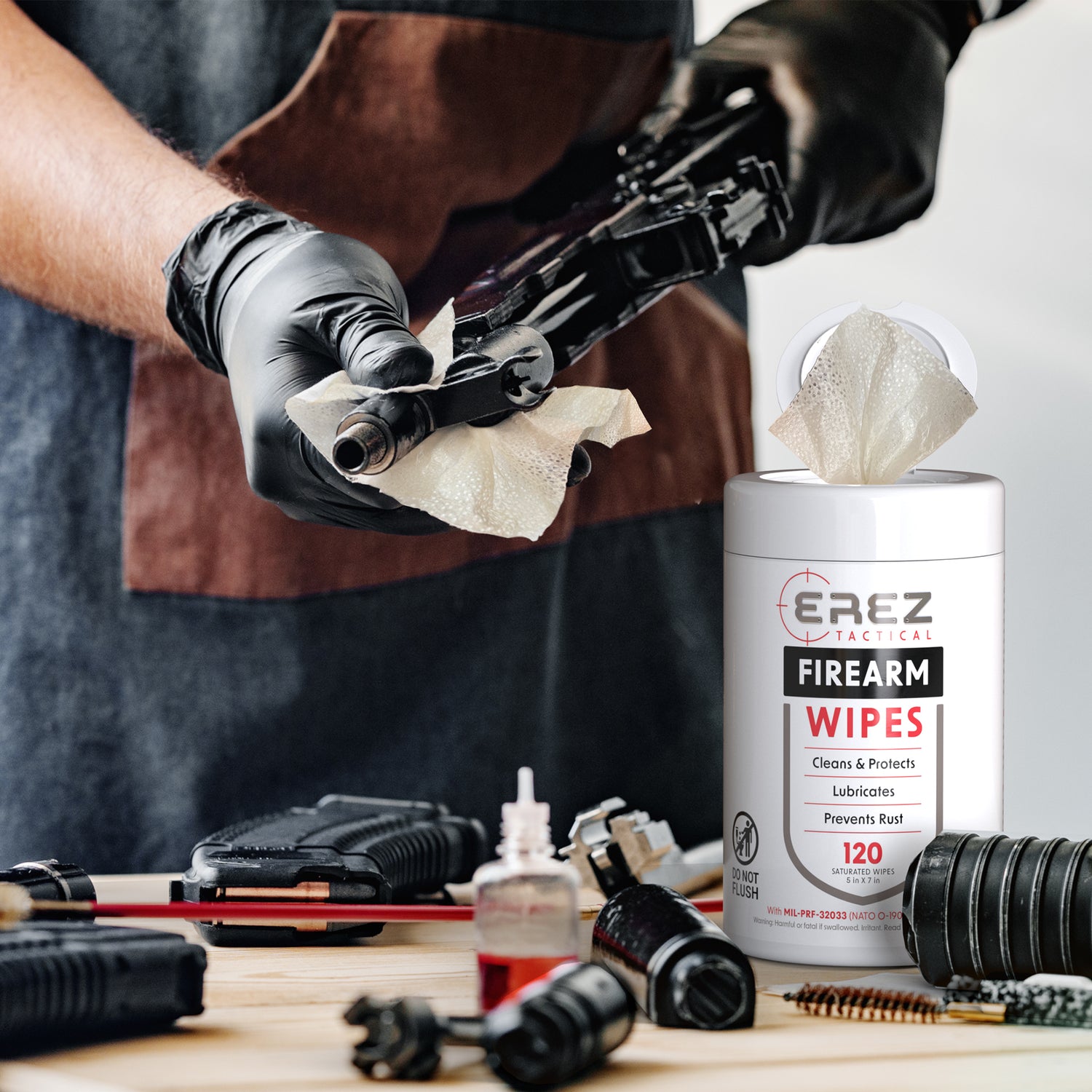 EREZ Tactical® Advanced CLP Wipes For Range & Field - 120 Count