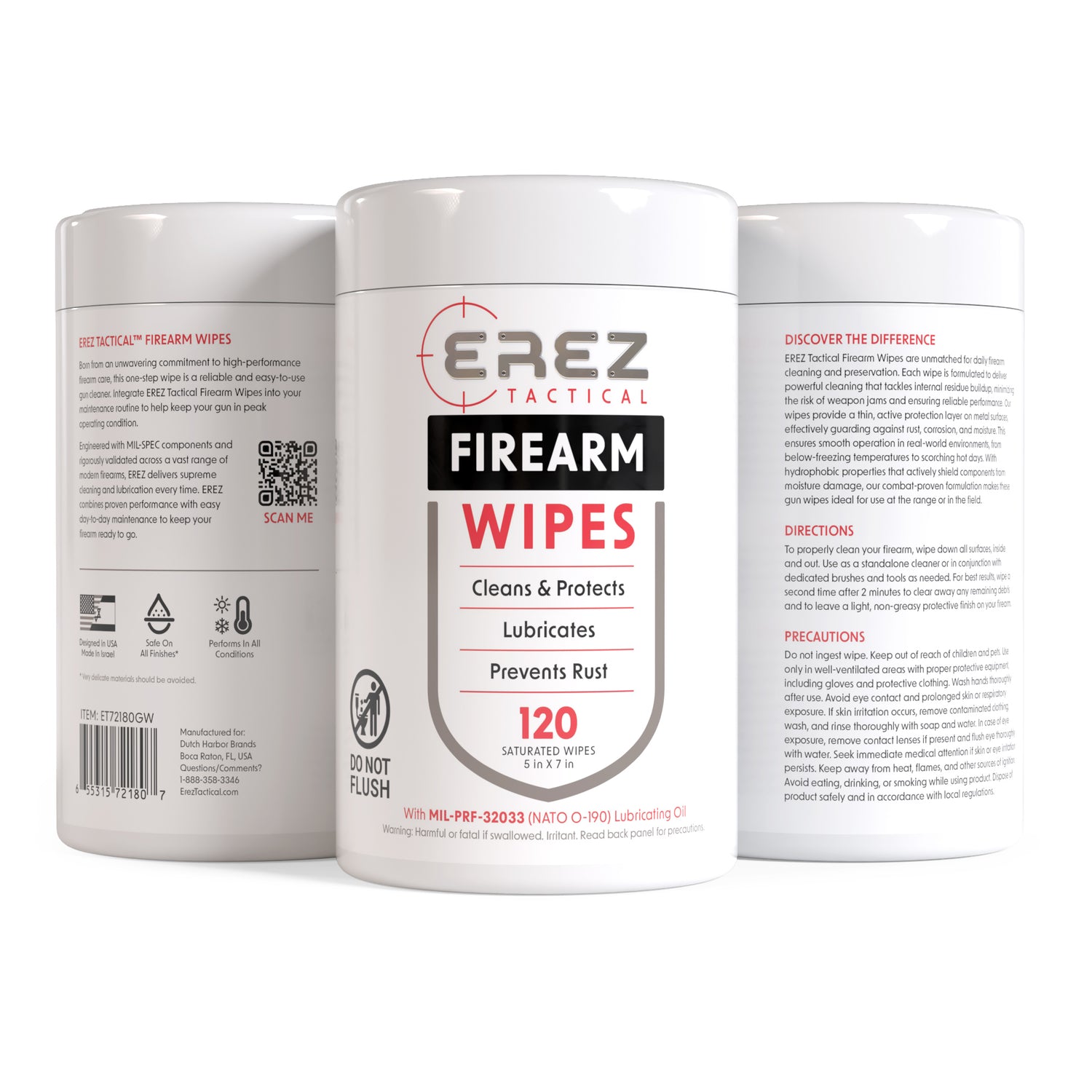 EREZ Tactical® Advanced CLP Wipes For Range & Field - 120 Count