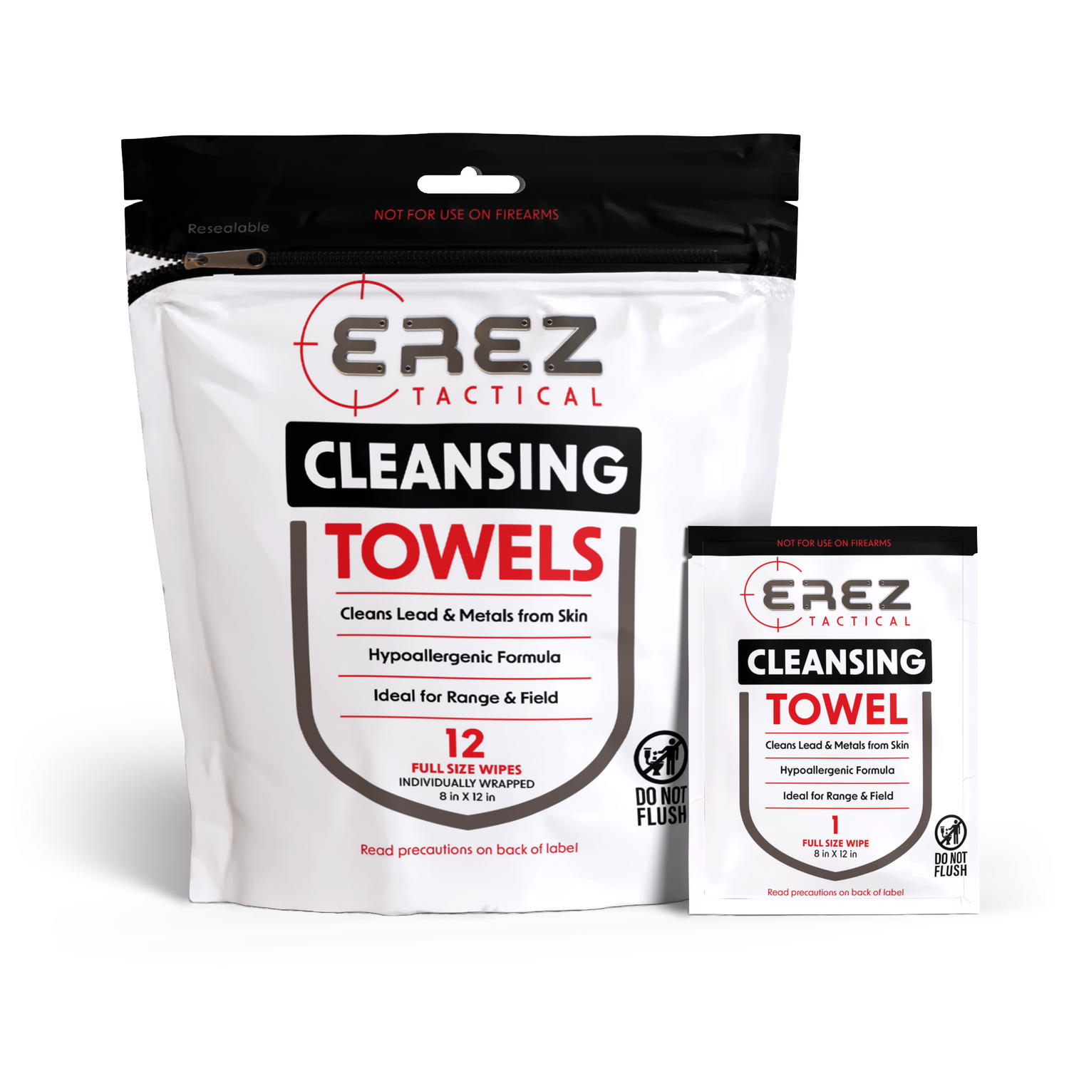 EREZ Tactical® Lead Removing XL Body Wipes - 12 Count